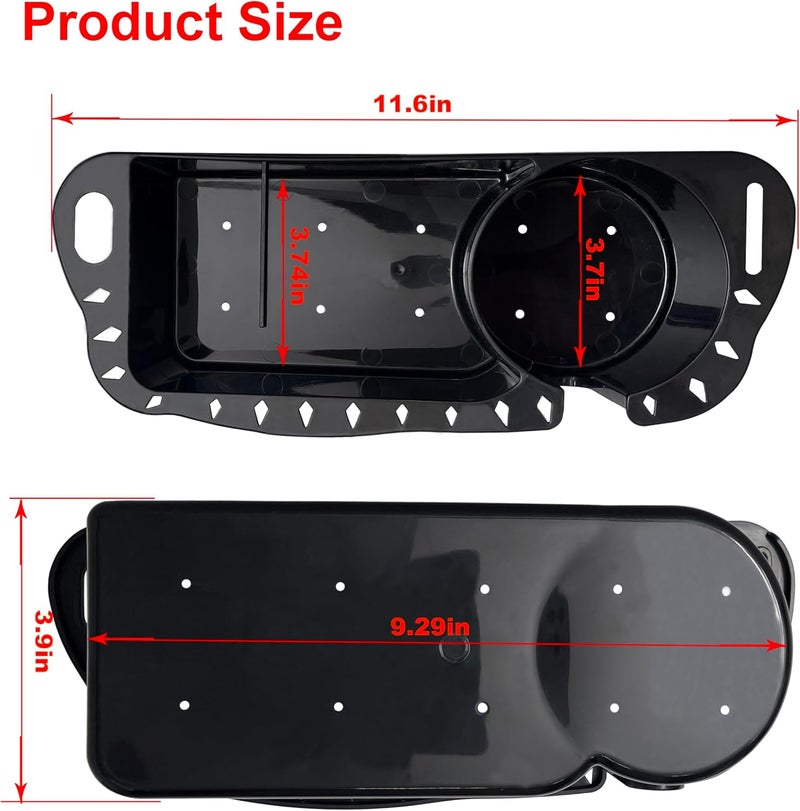 HiUmi 2 Pack Boat Caddy Organizer Marine Cup Holder Universal Fit for Bass Boat Kayak Pontoon Jon Boat Fishing Cabin Storage (2Pack-Black) - Image 2